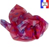 Grand carré soie Pivoine rouge made in France