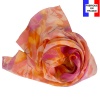 Foulard en soie Pivoine corail made in France