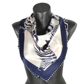 Foulard carré soie zebres