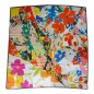 Carré soie 110cm fleuri multicolore