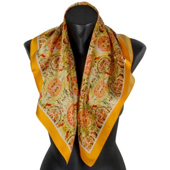 Carré soie 65cm orange