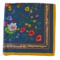 Carré soie 65cm fleurs fond bleu