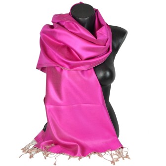 etole en soie rose vif et rouge