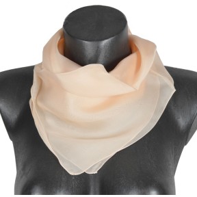 Carré en soie 65cm crème made in France