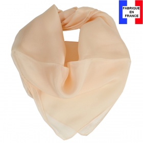 Carré en soie 65cm crème made in France