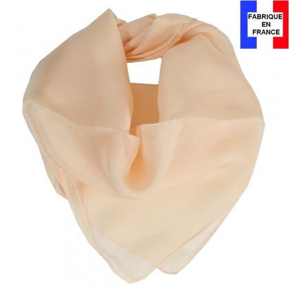 Carré en soie 65cm crème made in France