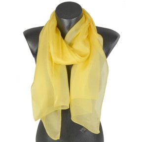 Foulard en soie jaune uni made in France