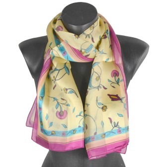 Echarpe en soie Fleurs Persanes