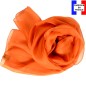 Foulard en soie orange uni made in France