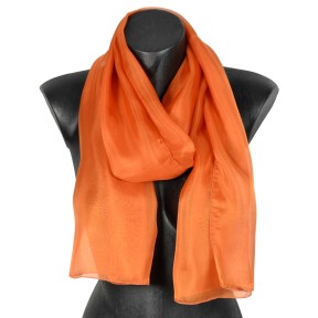 Foulard en soie orange uni made in France