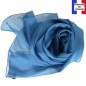 Foulard en soie bleu cobalt uni made in France