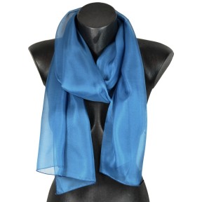 Foulard en soie bleu cobalt uni made in France