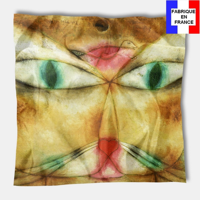 Carré de soie Klee, Cat and Bird 1928