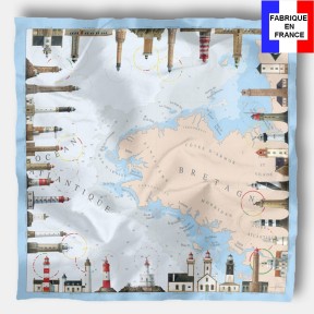 Carré de soie Héron,Les phares Bretons