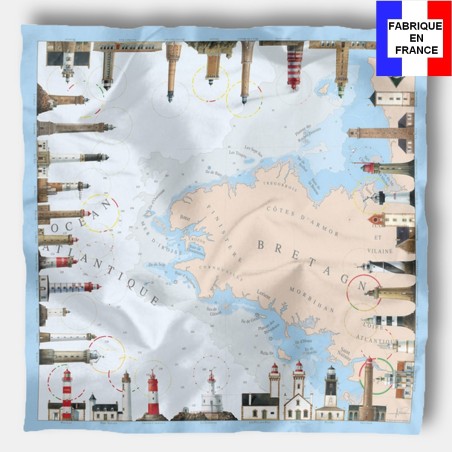 Carré de soie Héron,Les phares Bretons