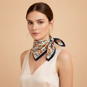 Petit carré en soie petites fleurs