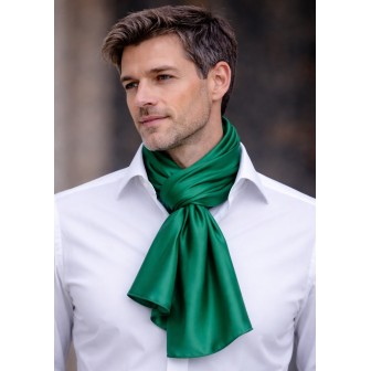 Echarpe en satin de soie verte