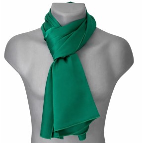 Echarpe en satin de soie verte