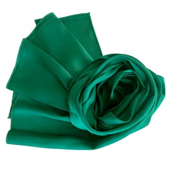 Echarpe en satin de soie verte