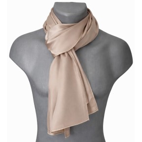 Echarpe en satin de soie beige