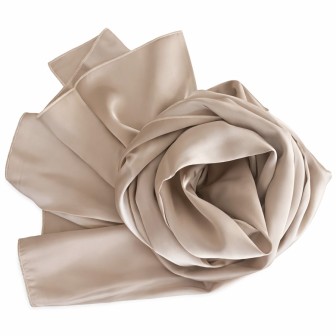 Echarpe en satin de soie beige
