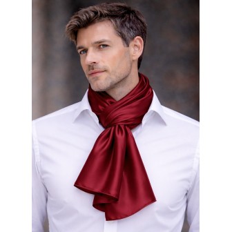 Echarpe en satin de soie bordeaux