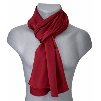 Echarpe en satin de soie bordeaux