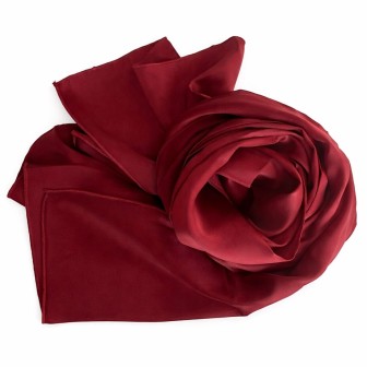 Echarpe en satin de soie bordeaux