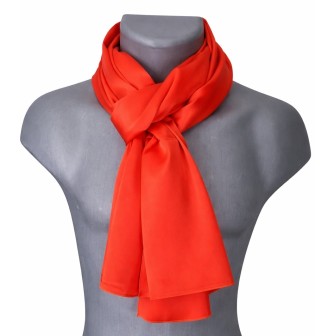 Echarpe en satin de soie rouge