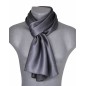 Echarpe en satin de soie grise