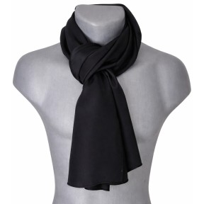 Echarpe en satin de soie noire