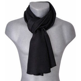 Echarpe en satin de soie noire