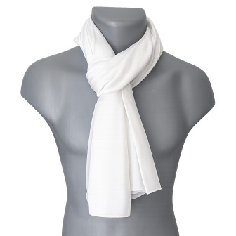 Echarpe en satin de soie blanche