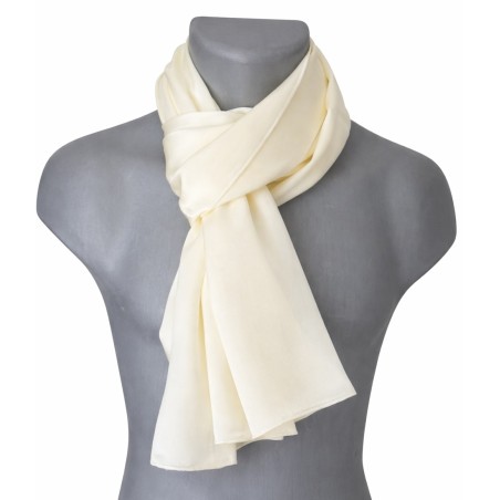 Echarpe en satin de soie ivoire