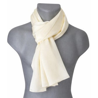 Echarpe en satin de soie ivoire
