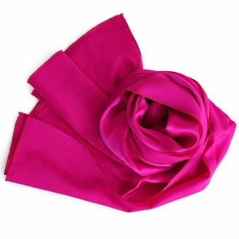 Echarpe en satin de soie rose