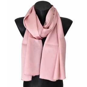 Echarpe en satin de soie rose poudré