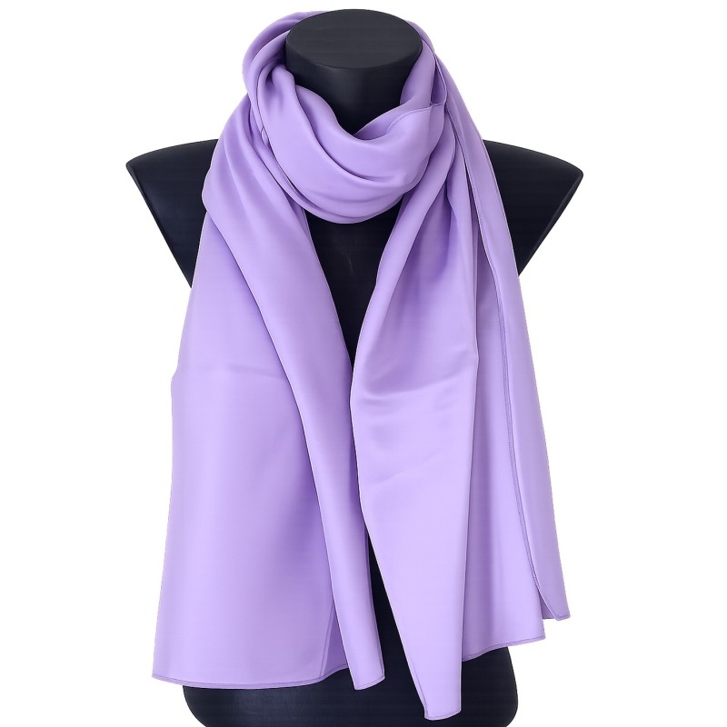 Echarpe en satin de soie mauve