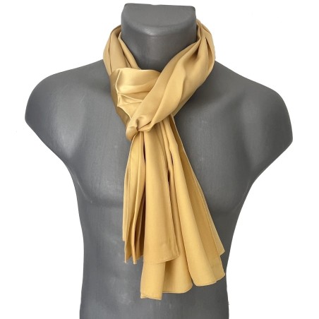 Echarpe en satin de soie or
