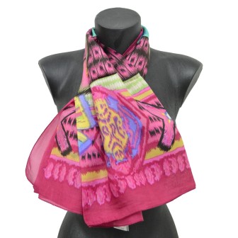 copie de Foulard carré 100 cm ethnic rose