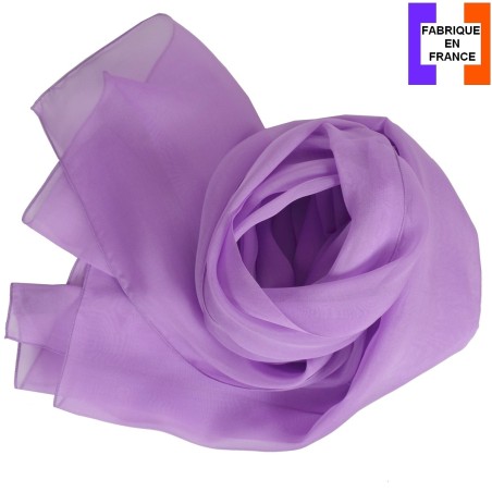 Foulard en soie parme uni made in France