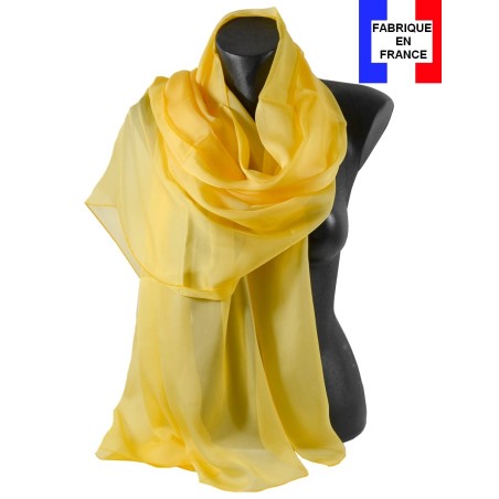 Etole soie cérémonie jaune made in France