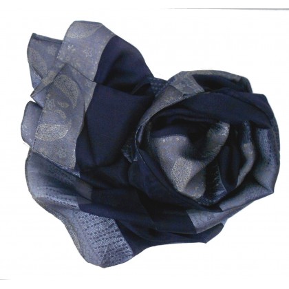 Foulard en soie bleu marine