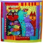 Foulard carré motif tableau chat