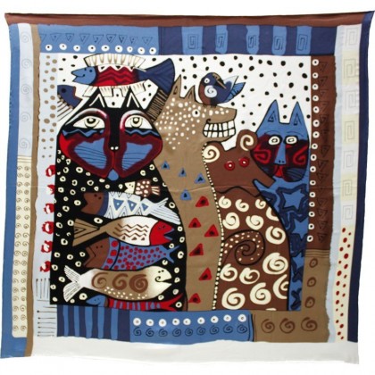 Foulard carré motif tableau 